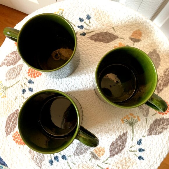 Vtg Italian Ombre Ceramic Coffee Mugs 3pc Set - Picture 2 of 7